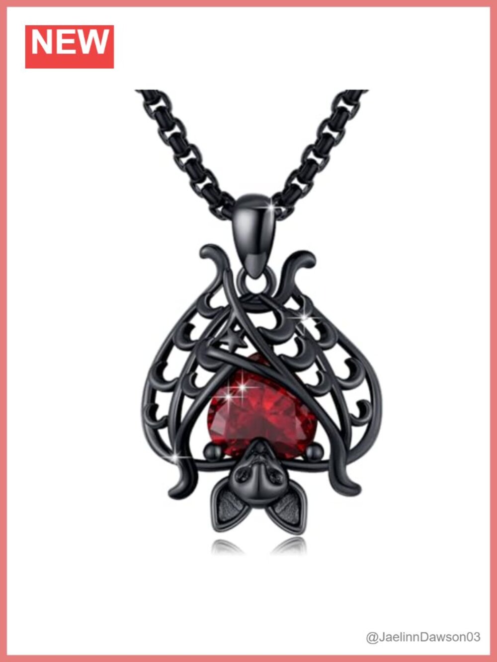 925 Sterling Silver Bat Pendant Necklace Gothic Black Gold Plated Openwork